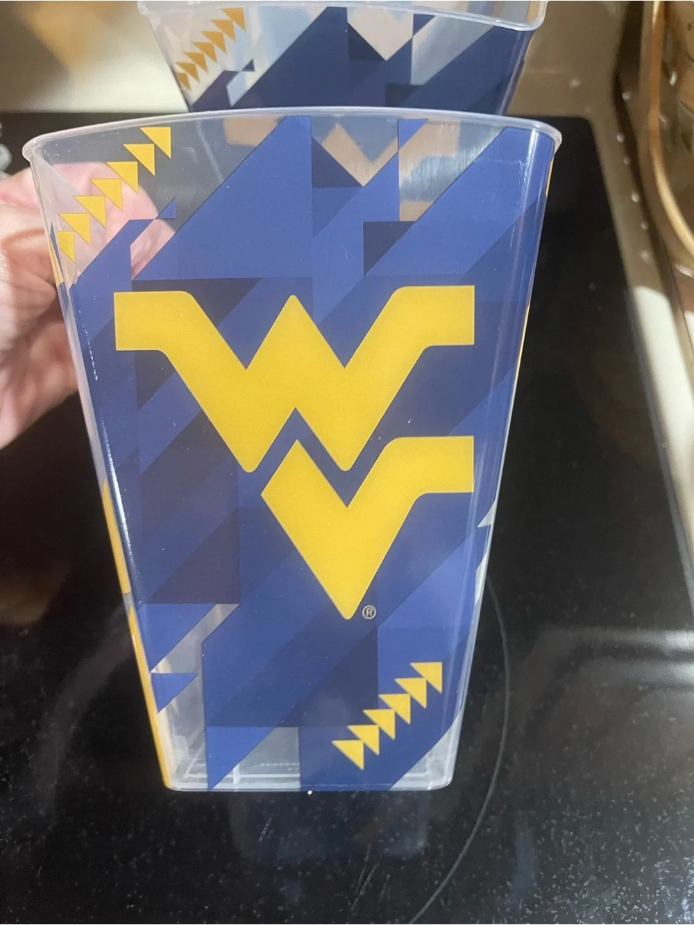 2 WVU Mountaineers NCAA College Sports Large Collector's Popcorn Bucket, storage